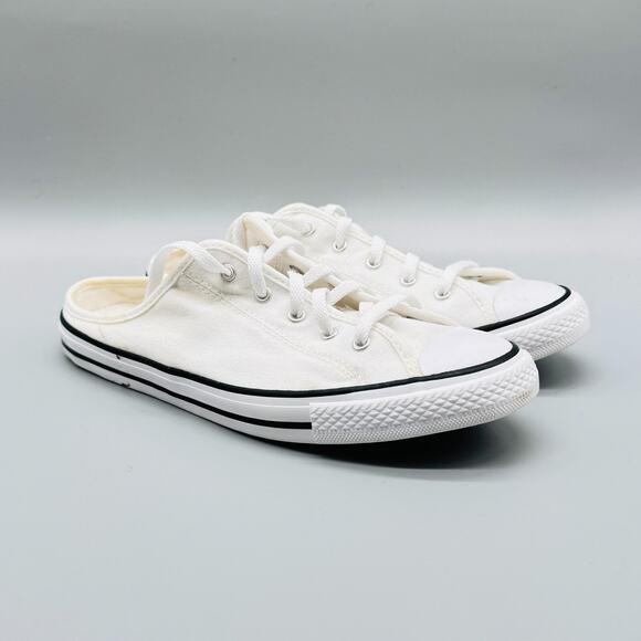 Converse All Star Sneaker Womens 7.5 White Slip On Mules Casual Chucks Shoes - Picture 2 of 12